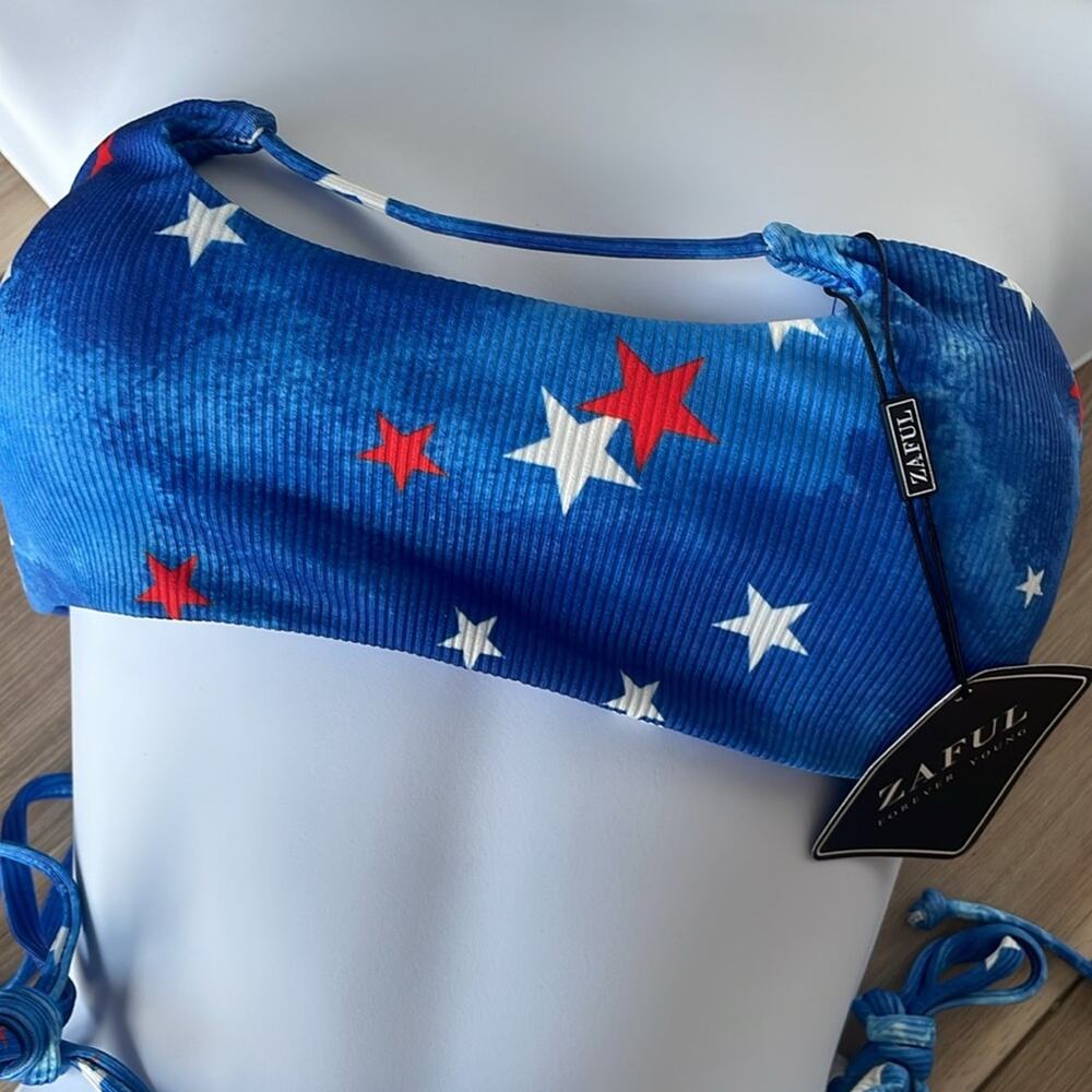 Zaful Bikini Set Red , White and Blue Stars NWT - Picture 3 of 3